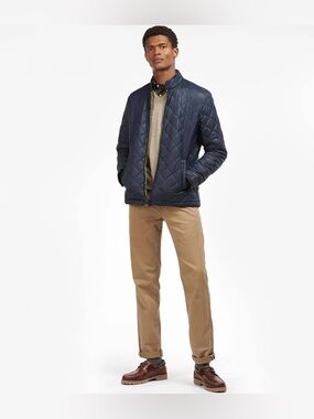 Barbour Men’s Biddel Quilted Jacket Blue Small Outdoor